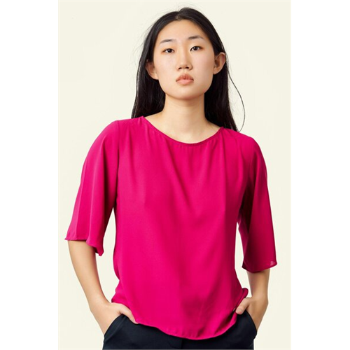 Tara Pink Crew Neck 3/4 Sleeve Top