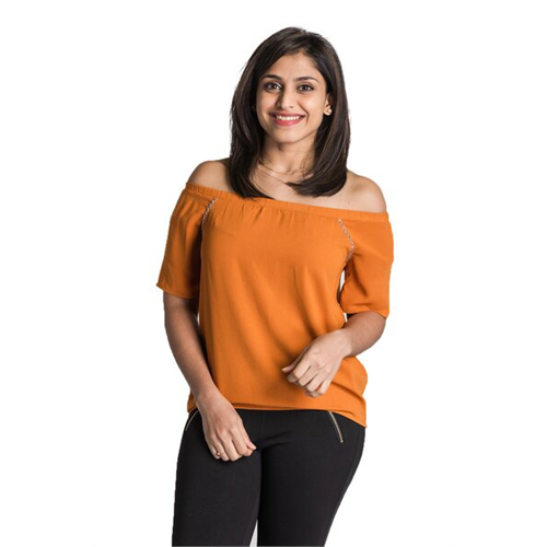 Tara Solid Colour Bead Work Off Shoulder Top