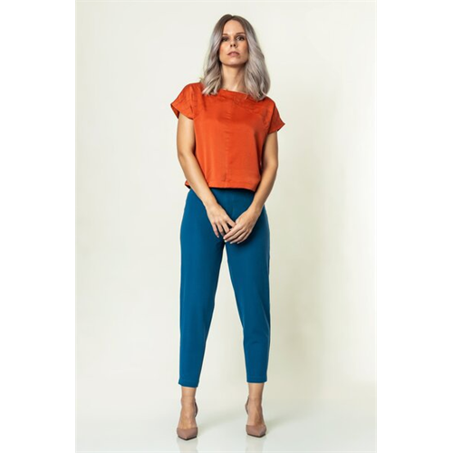 Tara Solid Colour Raglan Seam Embroidery Top