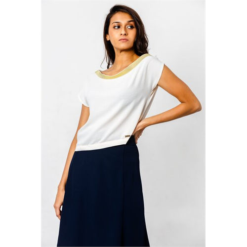 Tara Solid Colour Wide Neck Dropped Shoulder Top