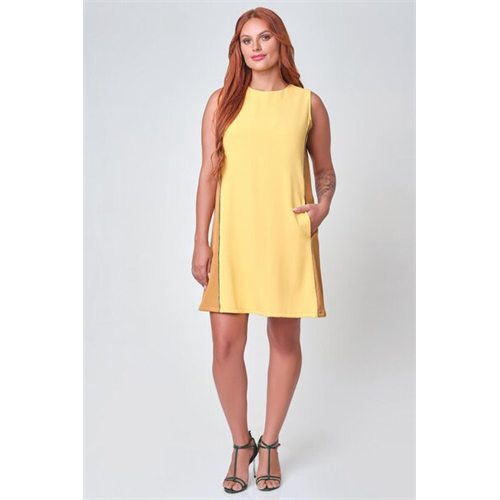 Tara Yellow Two Tone Shift Dress