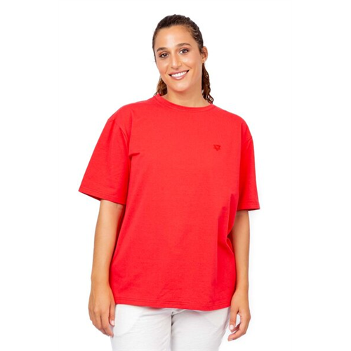 Unisex Oversized Short Sleeved Back Printed Red T-Shirt