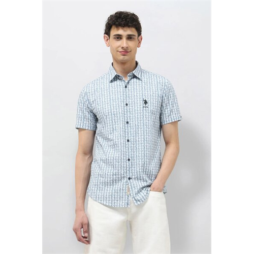 Us Polo All Over Printed Pure Cotton Shirt