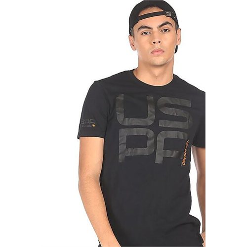 US Polo Brand Logo Print Black T Shirt