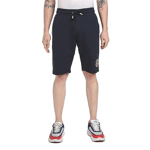 US Polo Men Navy Mid Rise Drawstring Waist Solid Shorts