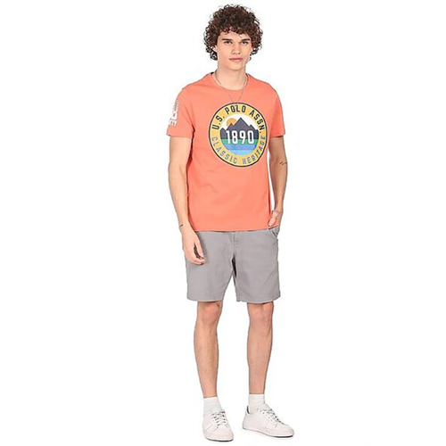 US Polo Peach Graphic Printed T-Shirt