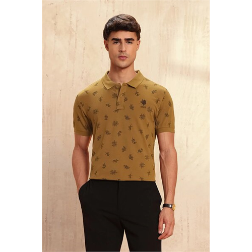 Us Polo Slim Fit Floral Printed Polo Shirt