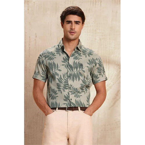 Us Polo Slim Fit Tropical Printed Shirt