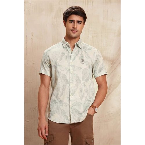 Us Polo Slim Fit Tropical Printed Shirt