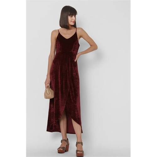 Vero Moda Maroon Hi-Lo Dress