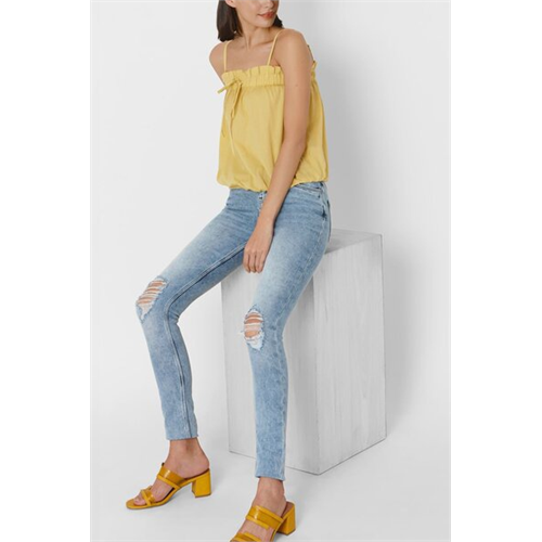 Vero Moda Mid Rise Ripped Skinny Jeans