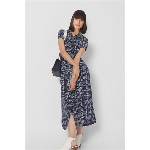 Vero Moda Navy Printed Midi Dress