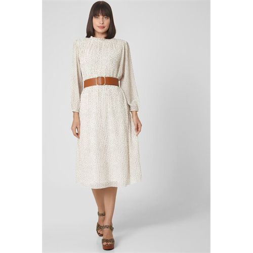 Vero Moda Off White Pleated Dress