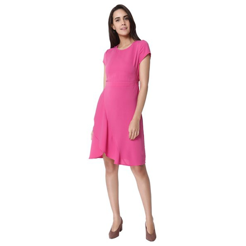 Vero Moda Solid Color Short Sleeve Mini Dress