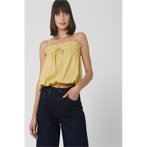 Vero Moda Solid Color Strappy Bow Front Top