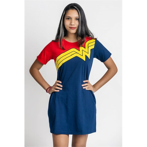 Wonder Women Blue Basic Tshirt Dress