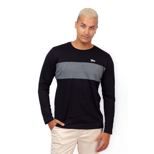 Wyos Front Panel Black T Shirt