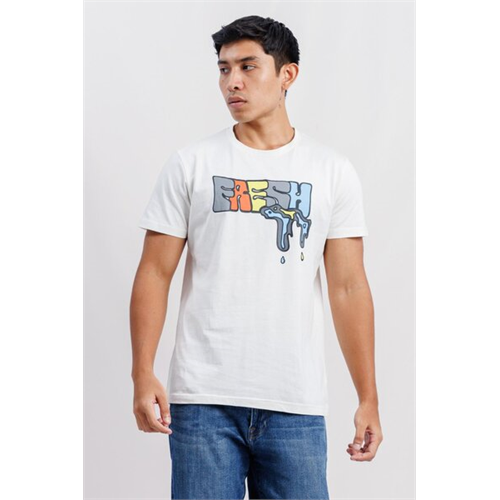 Wyos White Printed Short Sleeve Tshirt