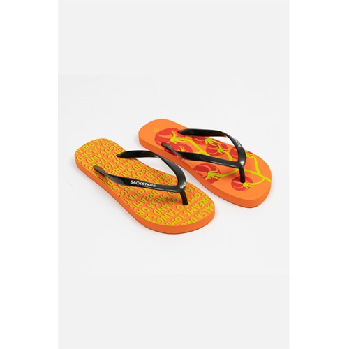 Backstage Orange & Black Tomato Printed Slippers