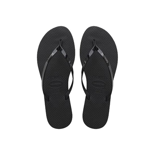 Havaianas Women's Black You Metallic Plain Slippers