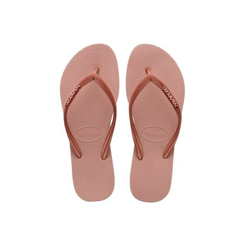 Havaianas Women's Pink Slim Velvet Plain Slippers