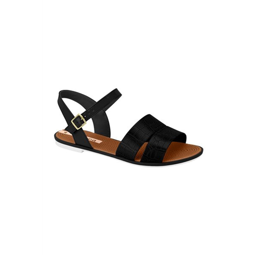 Moleca Women's Black Double Straps Flat Sandals