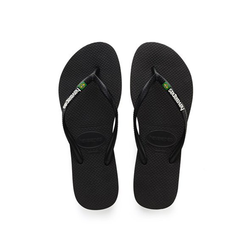 Havaianas Women's Black Slim Brazil Plain Slippers