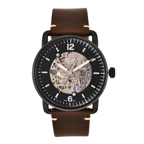 Commuter Automatic Brown Leather Watch