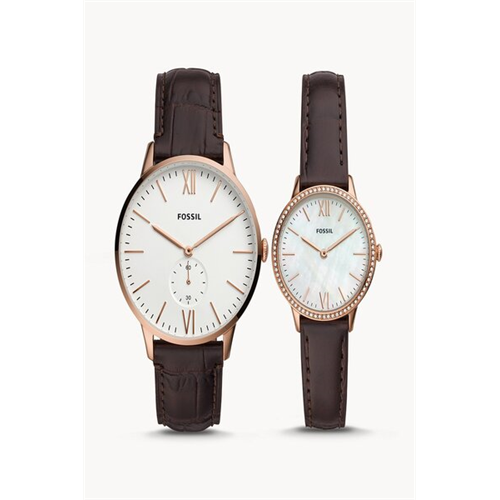 Fossil His & Her Leather Couple Watch