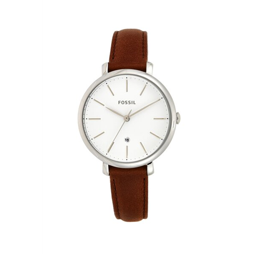 Fossil Jacqueline Three-Hand Date Brown Leather Watch