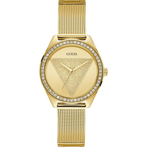 Guess Women Stainless Steel Mesh Gold Tone Watch 36