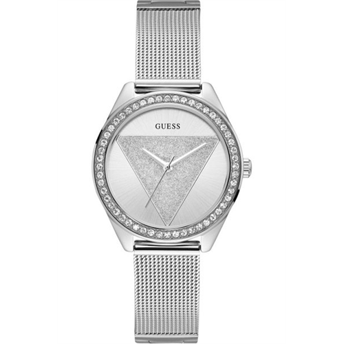 Guess Women Stainless Steel Mesh Silver Tone Watch 36