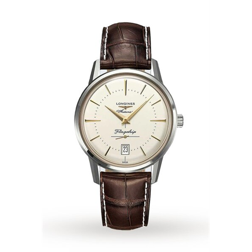 Longines Flagship Heritage Alligator Strap Watch -L47954782