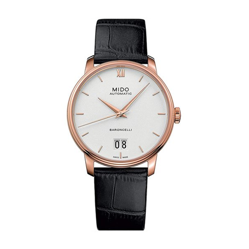 Mido Baroncelli Big Date Leather Watch