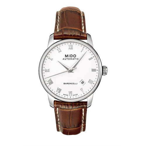 Mido Baroncelli Leather Strap Watch