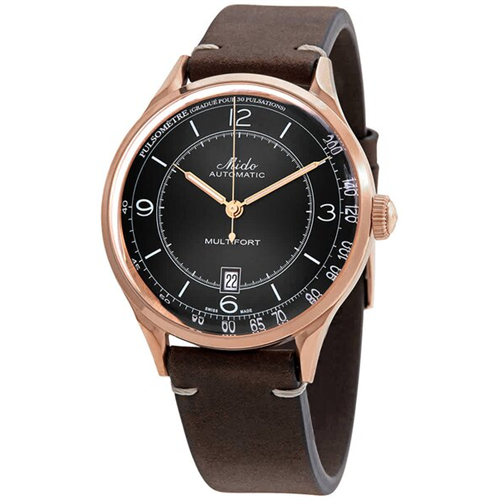 Mido Multifort Patrimony Leather Watch