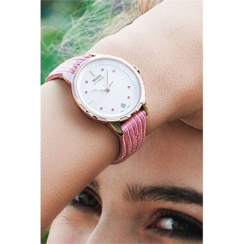 Mido Rainflower Leather Watch