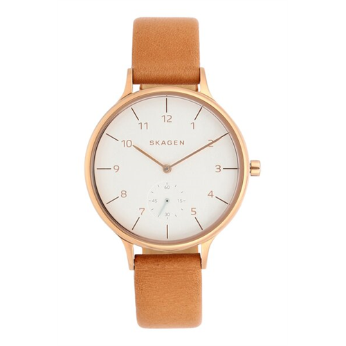 Skagen Anita Tan Leather Watch