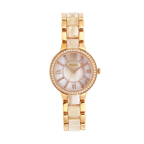 Virginia Rose-Tone & Horn Acetate Stainless Steel Watch