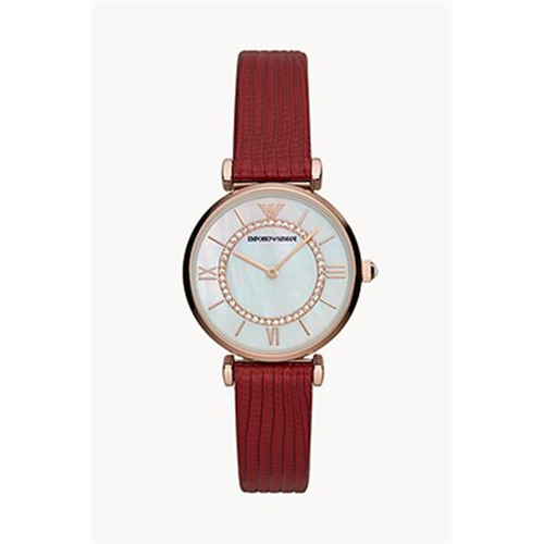 Emporio Armani Ar11322 Gianni T-B Leather Red Women Watch