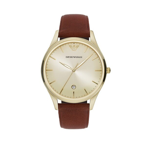 Emporio Armani Men's Adriano Leather Watch