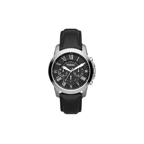 Fossil Grant Chronograph Black Leather Watch