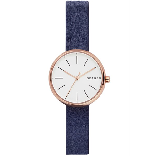 Skagen Signatur Blue Leather Watch