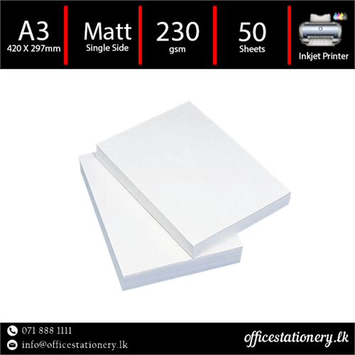 Matt Photo Paper A3 230gsm