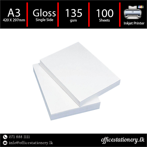 Gloss Photo Paper A3 135gsm