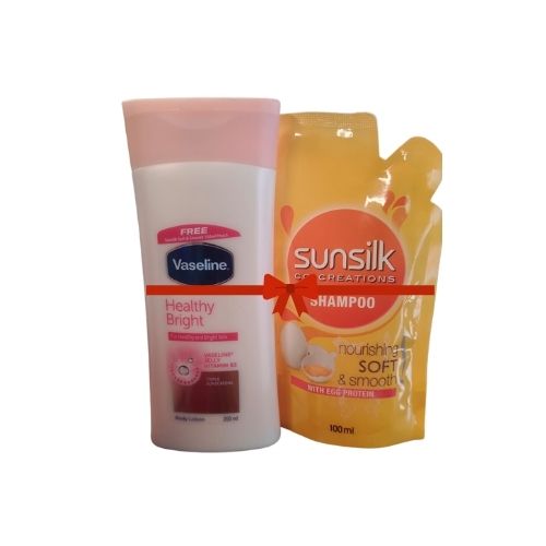 Vaseline Healthy Bright +Free Sunsilk 100Ml Pack