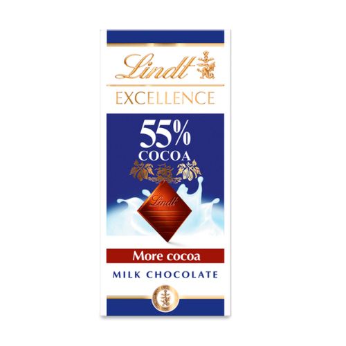 Lindt Excellence 55% Cocoa Milk Choc 80G