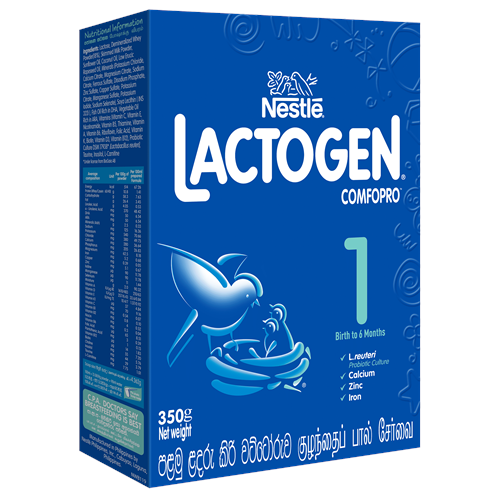Nestle LACTOGEN COMFOPRO 1 Starter Infant Formula with Iron - Birth to 6 months, 350g Bag in Box Pack
