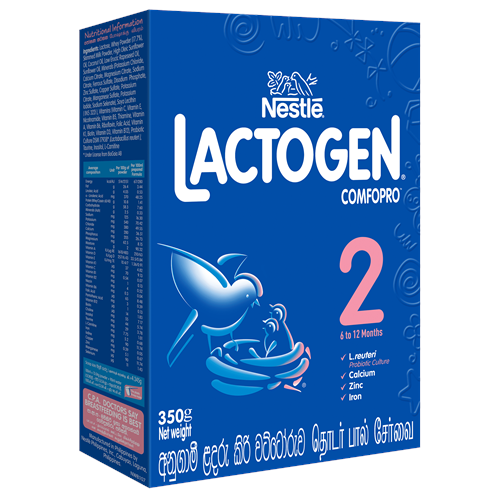 Nestle LACTOGEN COMFOPRO 2 Follow Up Formula with Iron 6 to 12 months, 350g Bag in Box Pack