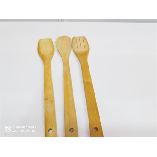 3 Pcs Wooden Spoons Cooking Set, Bamboo